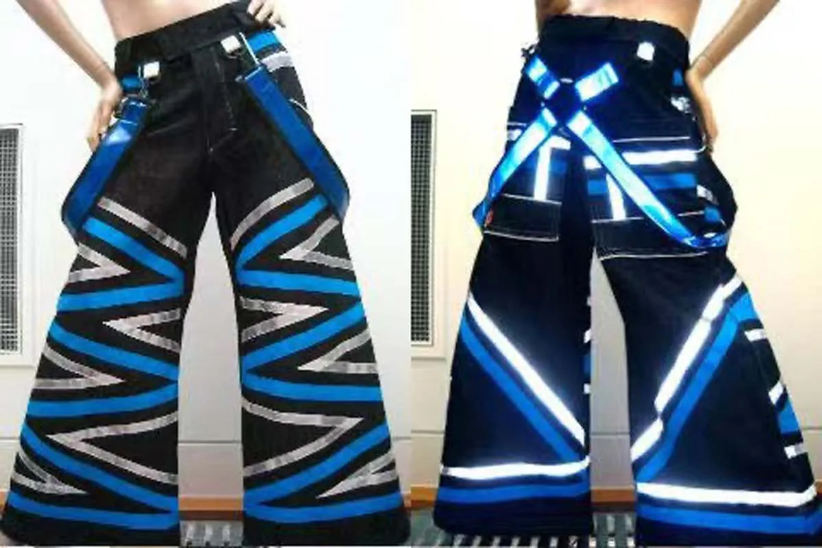 RAVE GEAR phat pants shuffle dancing cool reflective strip Pants Ghost Dance Reflective Pants Street Hip-hop Pants Night 678
RAVE GEAR phat pants shuffle dancing cool reflective strip Pants Ghost Dance Reflective Pants Street Hip-hop Pants Night 678