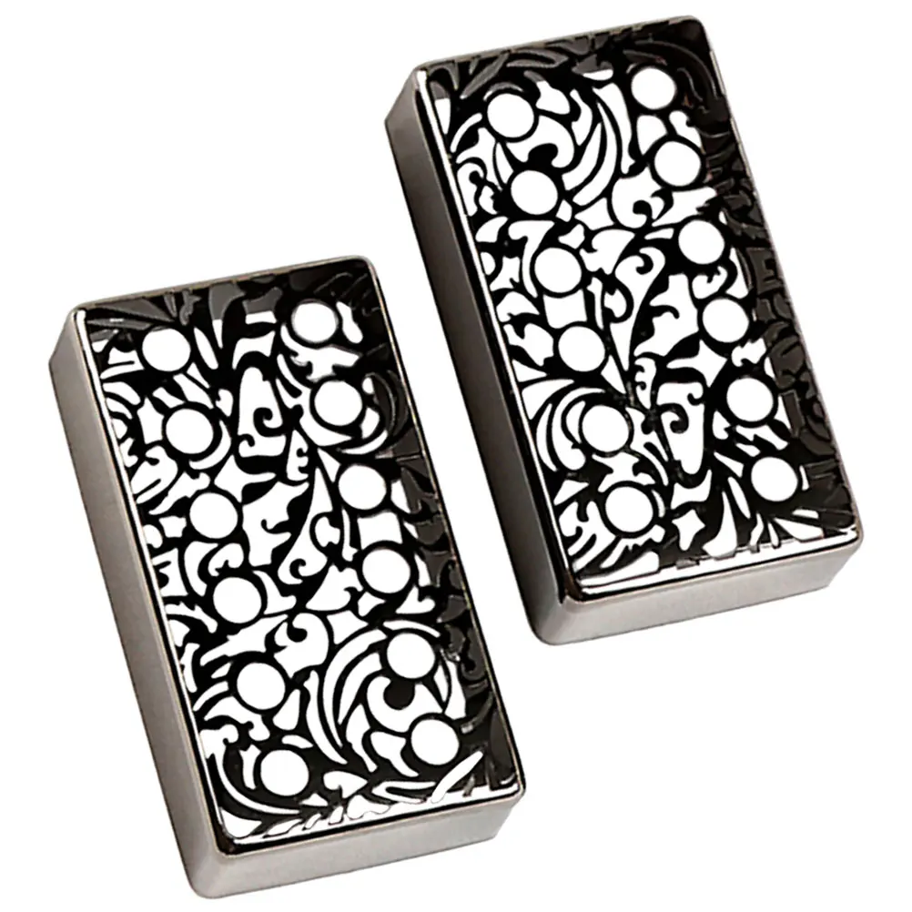 2 Pcs Black Carved Guitar Pickup Cover Protective Metal Covers for Electric Guitar Parts Enhance Aesthetics Easy Install
2 Pcs Black Carved Guitar Pickup Cover Protective Metal Covers for Electric Guitar Parts Enhance Aesthetics Easy Install