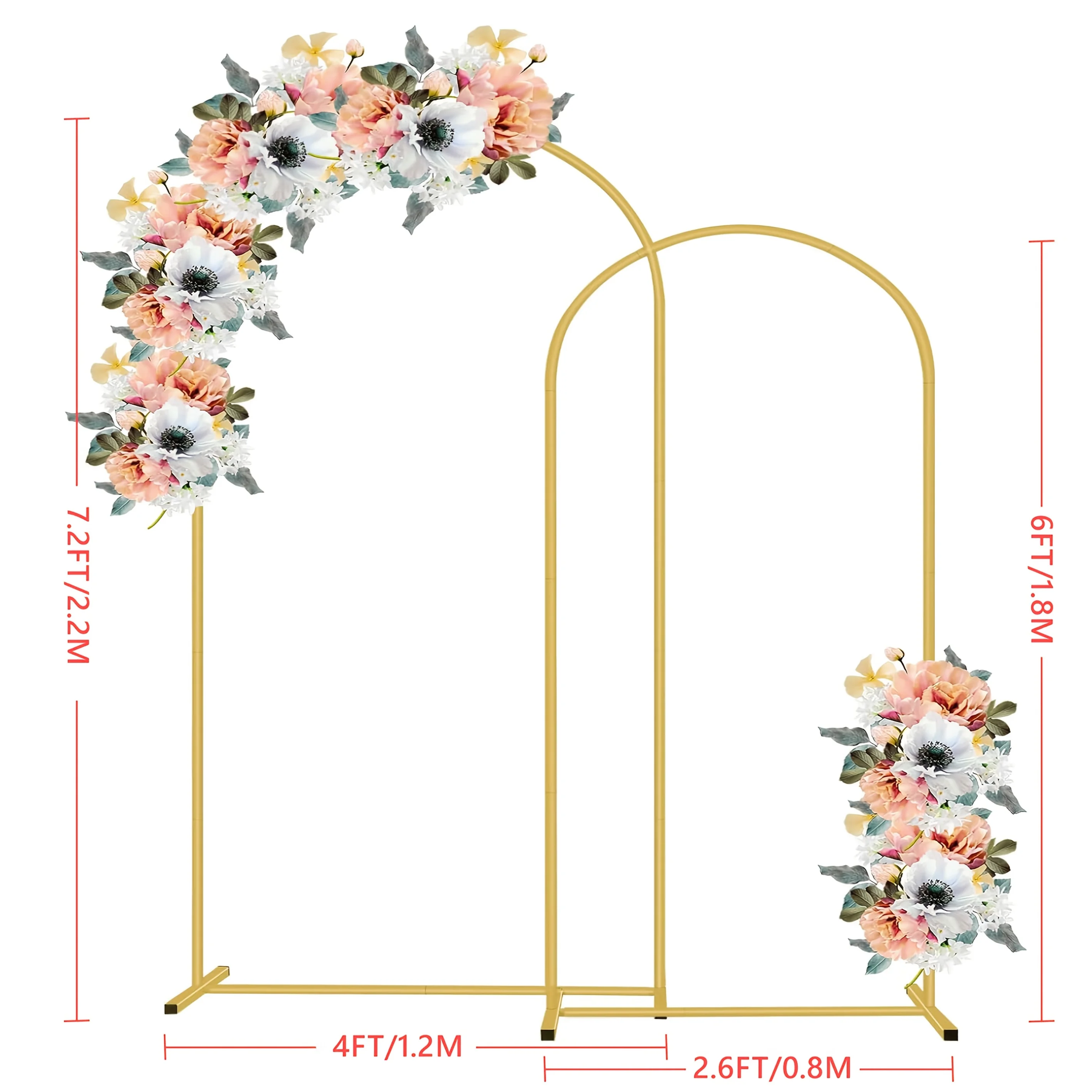 2-Piece Wedding Arch Backdrop Set Metal Arch Backdrop Frame Ideal For Wedding Celebrations, Outdoor/indoor Birthday Parties, Graduation Ceremonies, Garden Floral Balloon Arch Decorations, Event Decor 7.2 Ft + 6 Ft Halloween & Christmas
2-Piece Wedding Arch Backdrop Set Metal Arch Backdrop Frame Ideal For Wedding Celebrations, Outdoor/indoor Birthday Parties, Graduation Ceremonies, Garden Floral Balloon Arch Decorations, Event Decor 7.2 Ft + 6 Ft Halloween & Christmas