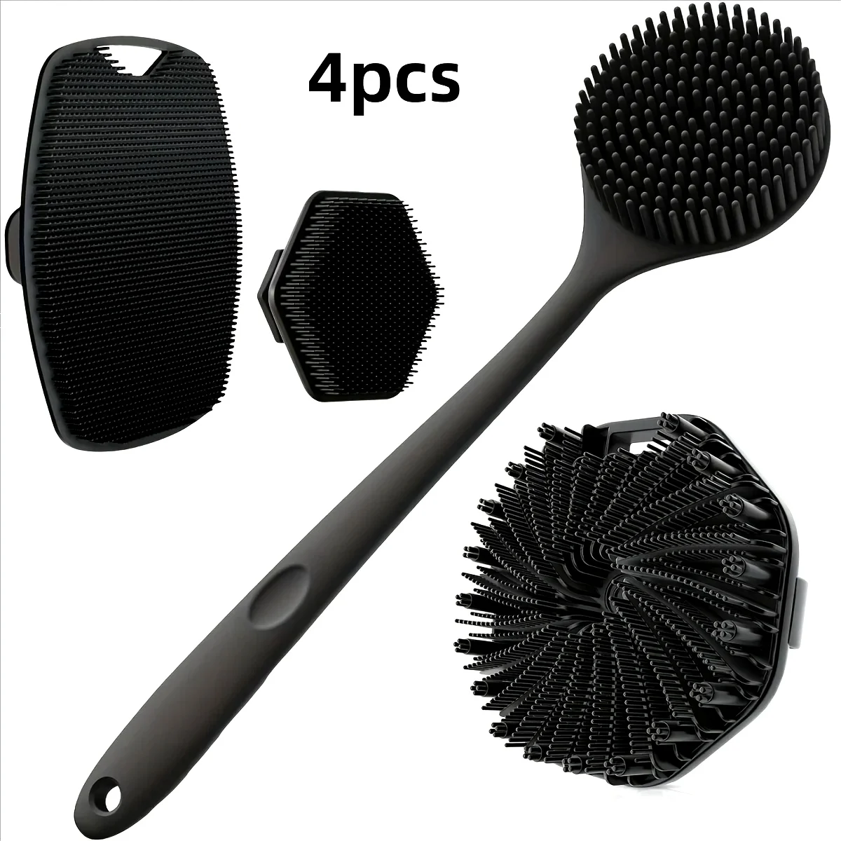 4-piece bath brush set Soft silicone bath brush with non-slip handle, easy to clean and rinse, perfect for use in the bath
4-piece bath brush set Soft silicone bath brush with non-slip handle, easy to clean and rinse, perfect for use in the bath