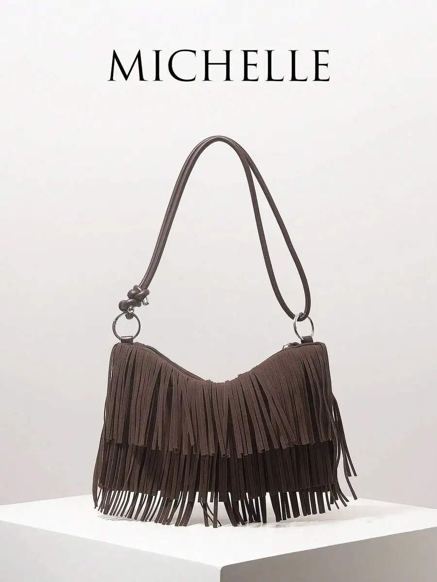 Brown Fringe Hobo Shoulder Bag For Women Bohemian Style
Brown Fringe Hobo Shoulder Bag For Women Bohemian Style