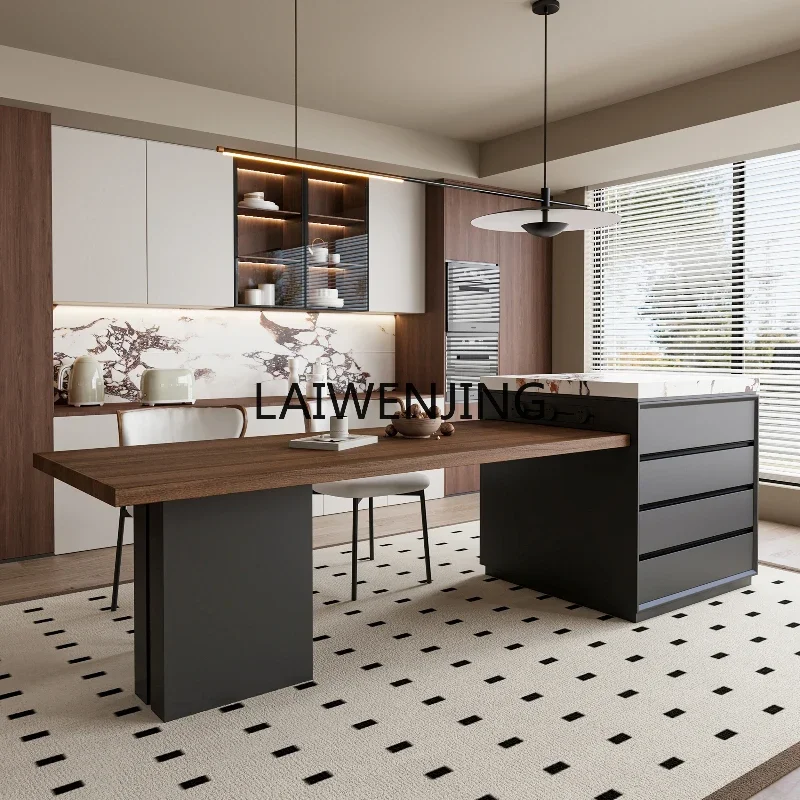 MJY dining table integrated retractable walnut slate middle island pull design
MJY dining table integrated retractable walnut slate middle island pull design