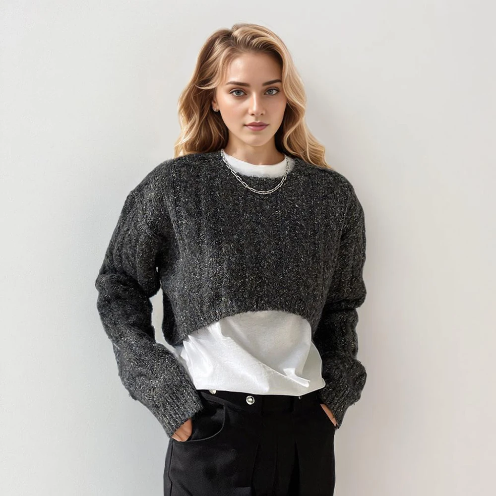 Straight Knitting Sweater For Women Round Neck Long Sleeve Solid Minimalist Pullover Female Spring Clothing Fashion
Straight Knitting Sweater For Women Round Neck Long Sleeve Solid Minimalist Pullover Female Spring Clothing Fashion