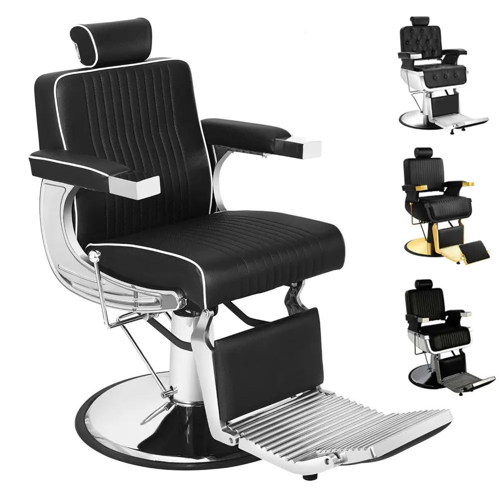 Vintage-Style Heavy Duty Barber Chair with Stainless Steel Frame and Hydraulic Pump for Home Salon Use (Black Silver)
Vintage-Style Heavy Duty Barber Chair with Stainless Steel Frame and Hydraulic Pump for Home Salon Use (Black Silver)