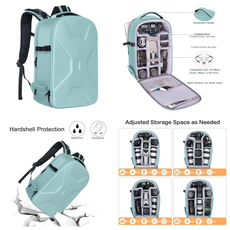 Camera Backpack, DSLR/SLR/Mirrorless Photography Camera Bag 15-16 inch Waterproof Hardshell Case with Tripod HolderandLaptop Co
Camera Backpack, DSLR/SLR/Mirrorless Photography Camera Bag 15-16 inch Waterproof Hardshell Case with Tripod HolderandLaptop Co