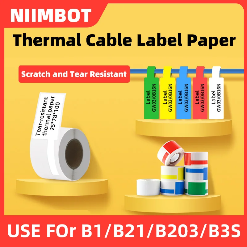 Niimbot Mini Smart Portable Printer Thermal Wire Cable Sticker Self Adhesive Waterproof Identification Fiber Tag For B1 B21 B203
Niimbot Mini Smart Portable Printer Thermal Wire Cable Sticker Self Adhesive Waterproof Identification Fiber Tag For B1 B21 B203