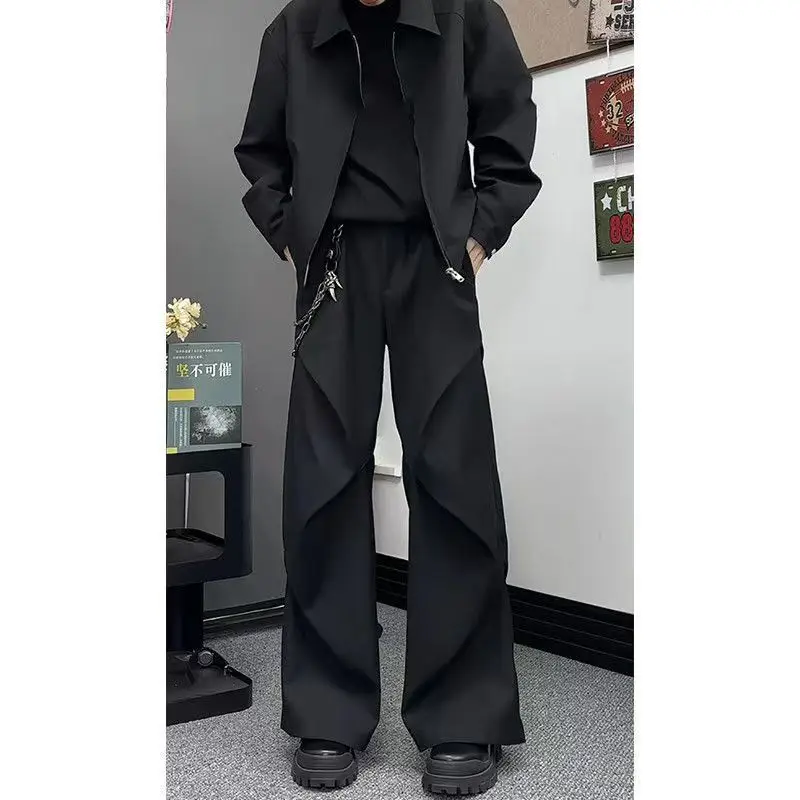 Mild Bootcut Trousers for Men in Spring Autumn Trendy Brand High-end Pleated Drape Loose Straight Casual Trousers
Mild Bootcut Trousers for Men in Spring Autumn Trendy Brand High-end Pleated Drape Loose Straight Casual Trousers