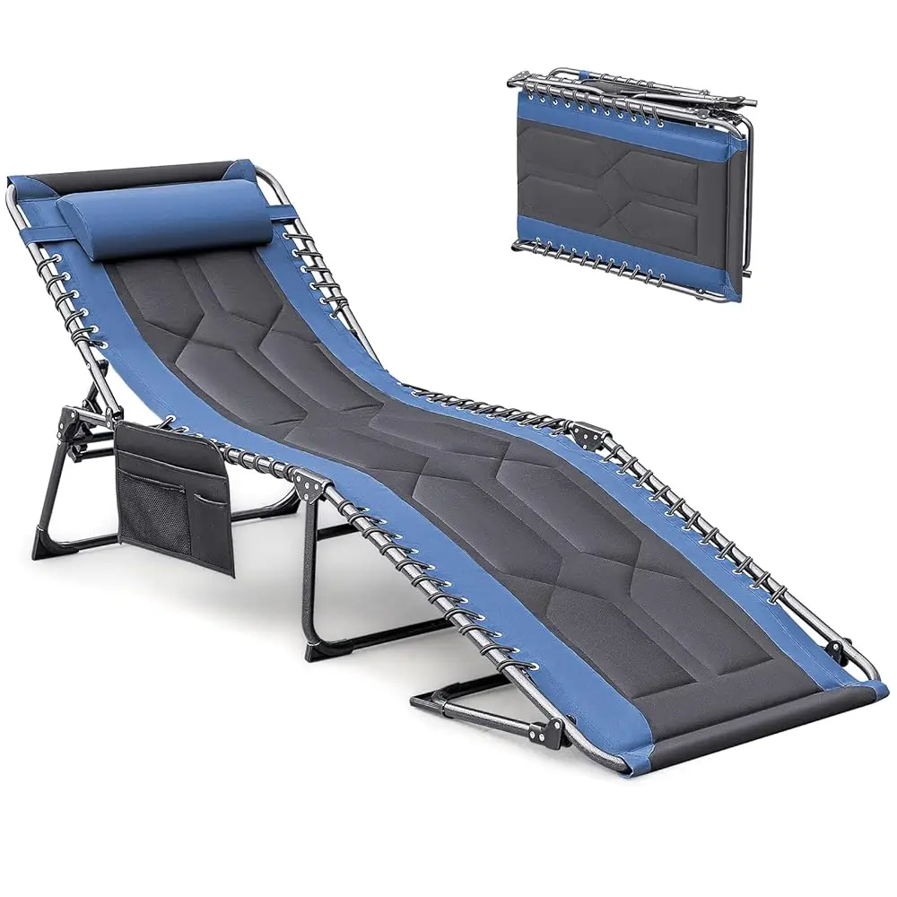 4-Fold Padded Portable Folding Outdoor Chaise Lounge Heavy Duty Reclining Chair With Pillow & Side Pocket For Patio, Beach,
4-Fold Padded Portable Folding Outdoor Chaise Lounge Heavy Duty Reclining Chair With Pillow & Side Pocket For Patio, Beach,