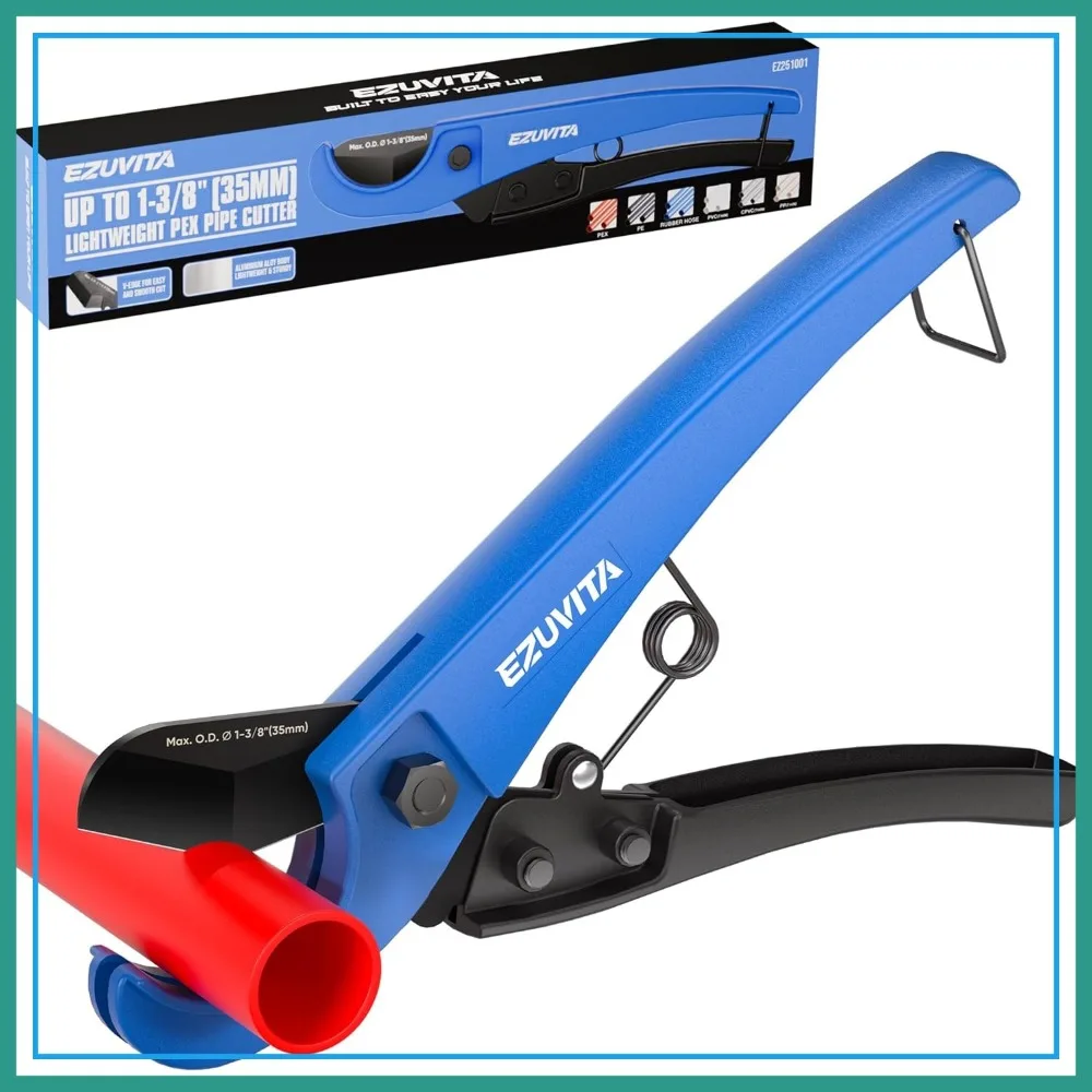 PEX Pipe Cutter, 1-3/8" Capacity, Stainless Steel Blade, Aluminum Alloy, for PEX/PVC/CPVC/PE/PP/Rubber Hose
PEX Pipe Cutter, 1-3/8" Capacity, Stainless Steel Blade, Aluminum Alloy, for PEX/PVC/CPVC/PE/PP/Rubber Hose
