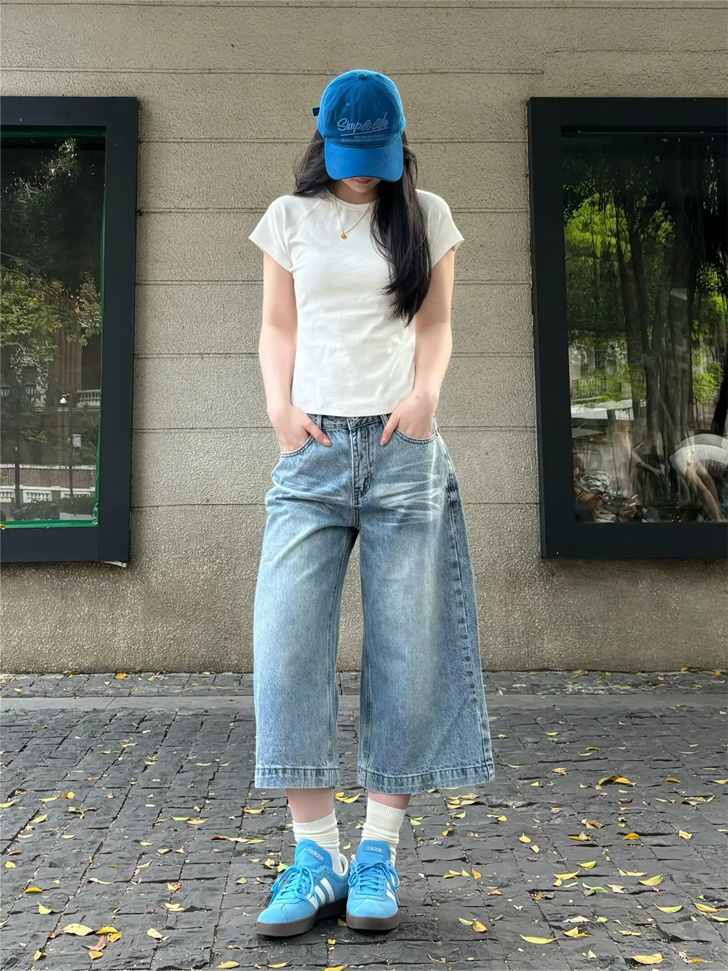 American Street Style Low Waist Wide Leg Seven-Foot Blue Jeans Women Summer Loose Slim Casual Cotton Denim Pants
American Street Style Low Waist Wide Leg Seven-Foot Blue Jeans Women Summer Loose Slim Casual Cotton Denim Pants