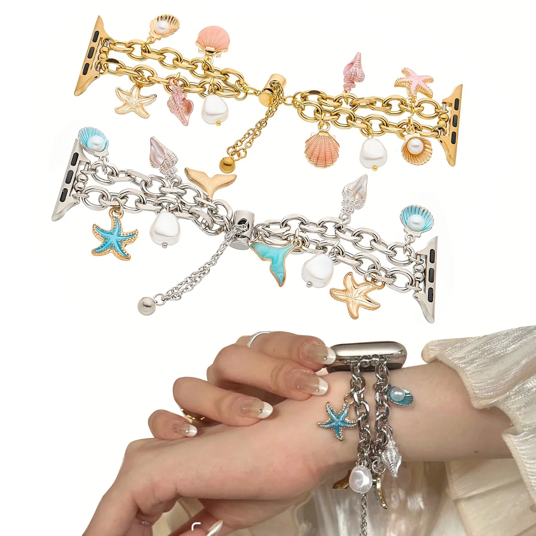 1pc Jewelry Bracelet for Apple Watch Band 38/40/41/42/44/45/46/49mm Wristband for iWatch Ultra 2 Series 10/9/8/7/6/SE/5/4/3/2/1
1pc Jewelry Bracelet for Apple Watch Band 38/40/41/42/44/45/46/49mm Wristband for iWatch Ultra 2 Series 10/9/8/7/6/SE/5/4/3/2/1