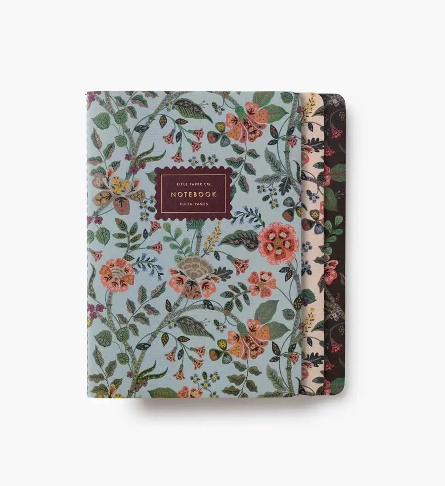 Floral Stitched Notebook Set, 3-Pack, 8.5x6 Inches, 64 Ruled Pages, Gold Foil Accents, Canvas Cover
Floral Stitched Notebook Set, 3-Pack, 8.5x6 Inches, 64 Ruled Pages, Gold Foil Accents, Canvas Cover
