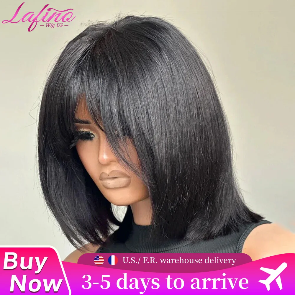Lafino Wig Short Bob Wig Bone Straight Human Hair With Bangs 3x1 Lace Middle Part Wigs For Natural Black Women Bob Wigs
Lafino Wig Short Bob Wig Bone Straight Human Hair With Bangs 3x1 Lace Middle Part Wigs For Natural Black Women Bob Wigs