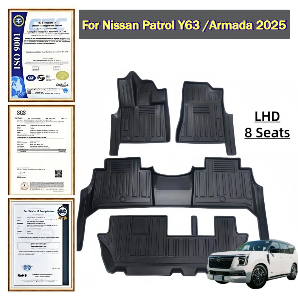 For Nissan Patrol Y63 /Armada 2025 LHD Car Floor Mats or Rear Trunk Mat 8 Seater TPE Wear-resistant Cargo Liner Protective Pad
For Nissan Patrol Y63 /Armada 2025 LHD Car Floor Mats or Rear Trunk Mat 8 Seater TPE Wear-resistant Cargo Liner Protective Pad