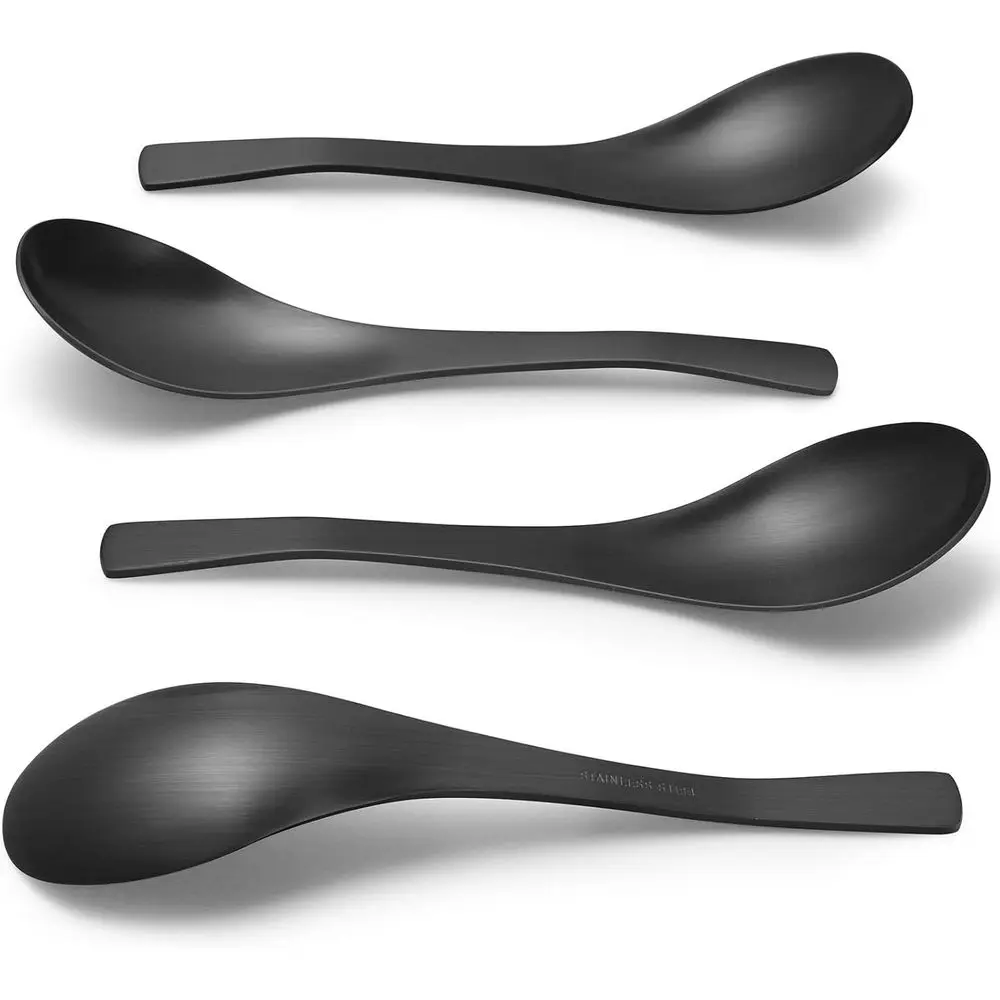 Matte Black Thick Heavy-Weight Soup Spoons, Stainless Steel Soup Spoons, Table Spoons, Set of 6
Matte Black Thick Heavy-Weight Soup Spoons, Stainless Steel Soup Spoons, Table Spoons, Set of 6
