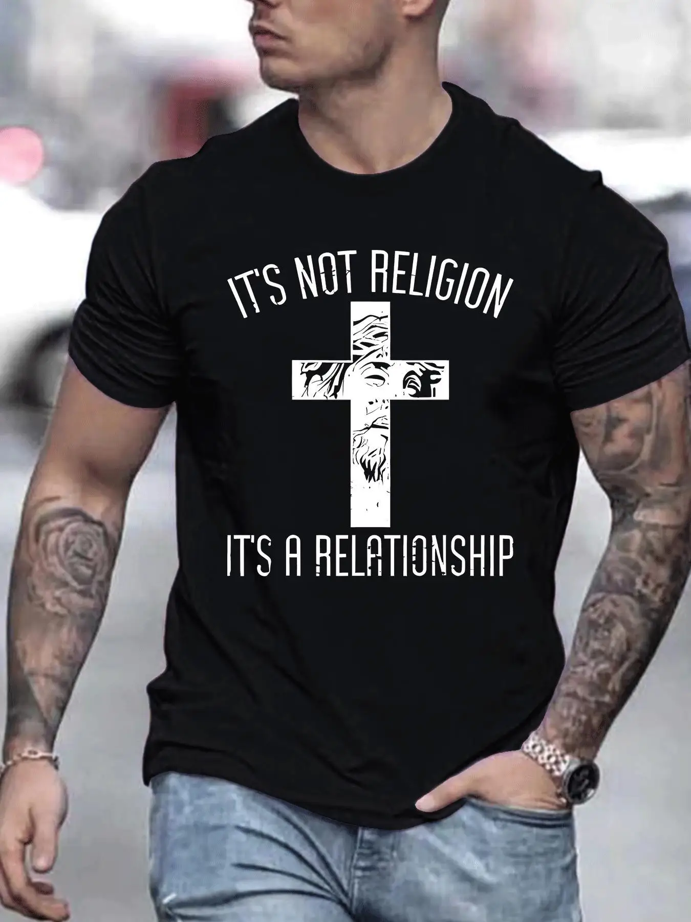 Summer Casual Christian Print 1pc Crew Neck T-Shirt - Polyester Knit Fabric with Slight Stretch - Regular Fit
Summer Casual Christian Print 1pc Crew Neck T-Shirt - Polyester Knit Fabric with Slight Stretch - Regular Fit