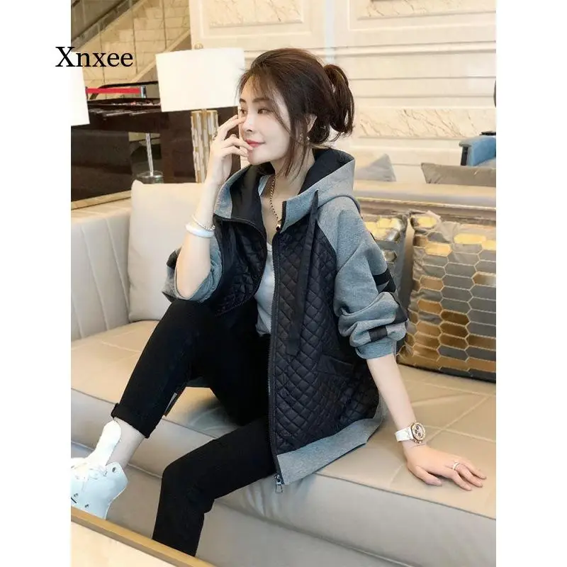 Autumn and Winter Women's Black Stitching Hooded Jacket Korean Fashion Loose Thin Casual Baseball Uniform Top
Autumn and Winter Women's Black Stitching Hooded Jacket Korean Fashion Loose Thin Casual Baseball Uniform Top