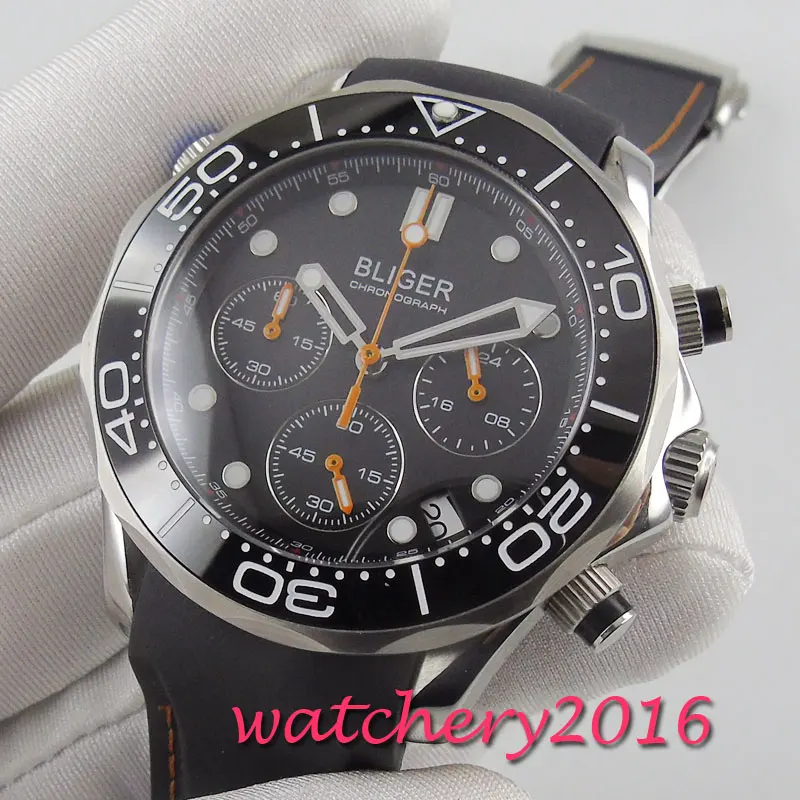 41mm Bliger black dial ceramic bezel Sapphire date quartz movement men's watch Black Nylon Strap
41mm Bliger black dial ceramic bezel Sapphire date quartz movement men's watch Black Nylon Strap