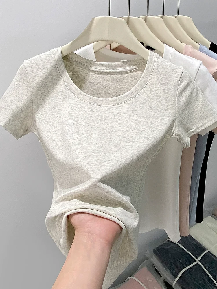 women classic crew neck short sleeve tee casual slim fit soft fabric daily wear top
women classic crew neck short sleeve tee casual slim fit soft fabric daily wear top