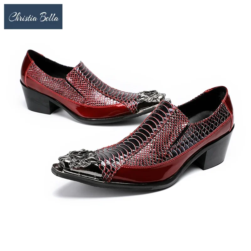 Christia Bella Italian Red Genuine Leather Men Business Shoes Pointed Toe Dress Shoes Mid Heels Wedding Party Leather Shoes Male
Christia Bella Italian Red Genuine Leather Men Business Shoes Pointed Toe Dress Shoes Mid Heels Wedding Party Leather Shoes Male