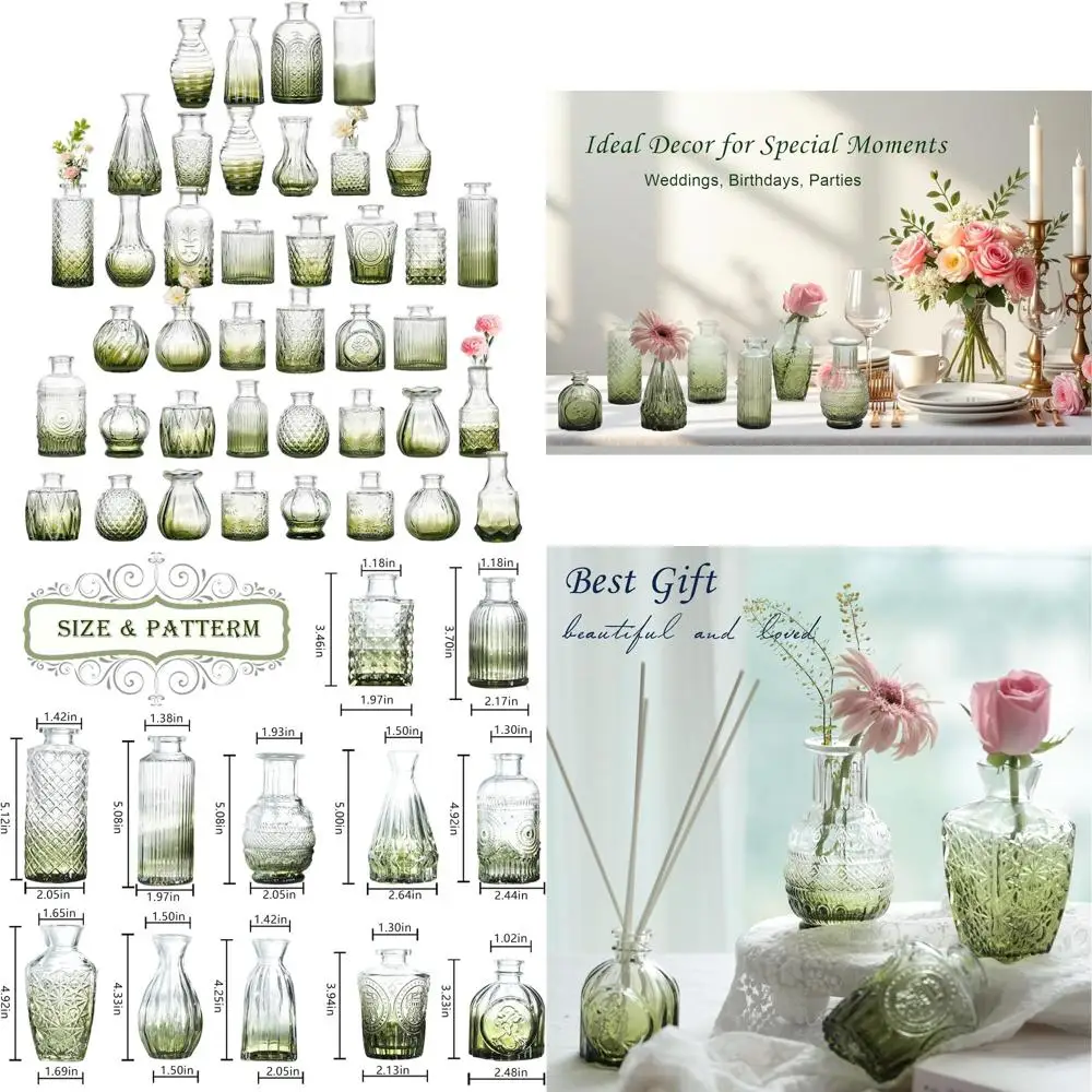 Набор из 40 мини-стеклянных ваз для свадебных центральных элементов, маленькие масовые вазы для декора стола, винтажный стиль для дома и мероприятий
Набор из 40 мини-стеклянных ваз для свадебных центральных элементов, маленькие масовые вазы для декора стола, винтажный стиль для дома и мероприятий