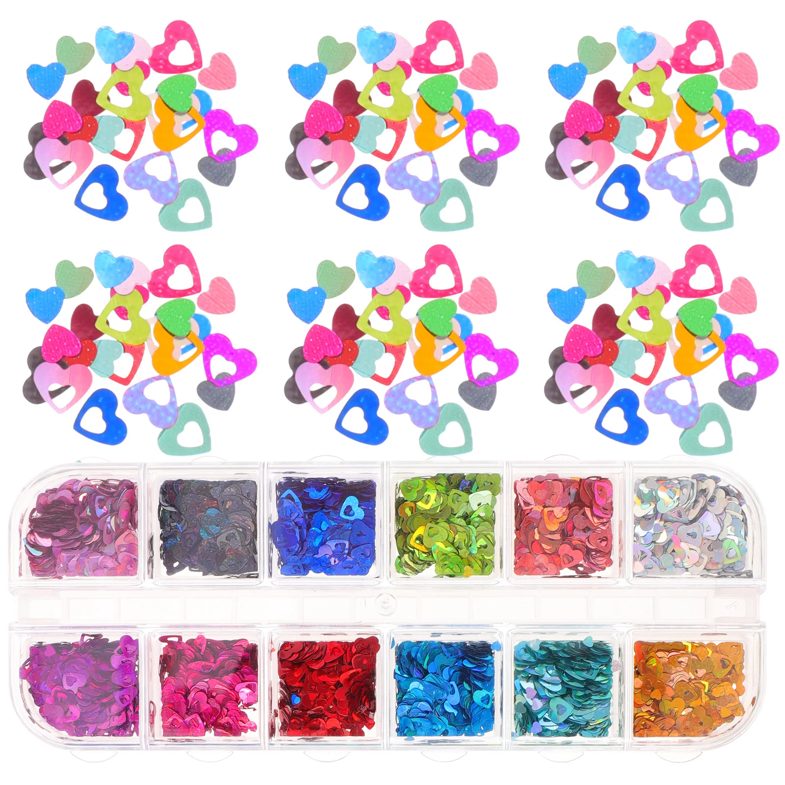 2 Boxes Heart Nail Art DIY Glitters Sequins Nail Salon Accessories Manicure Supplies Makeup Glitter Sequins for Party
2 Boxes Heart Nail Art DIY Glitters Sequins Nail Salon Accessories Manicure Supplies Makeup Glitter Sequins for Party