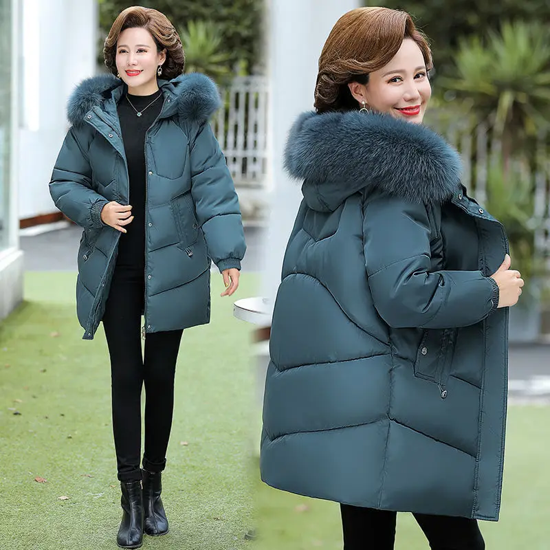 Winter Warm Down Cotton Coat for Women's Fashion Mid Length Hooded Collar with Thick Zipper Coat for Women's 2022 
Winter Warm Down Cotton Coat for Women's Fashion Mid Length Hooded Collar with Thick Zipper Coat for Women's 2022