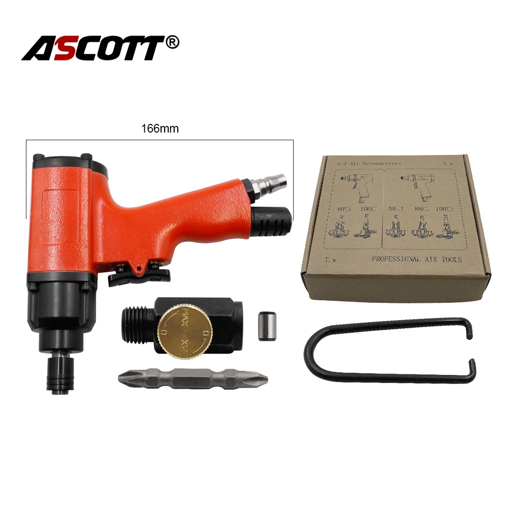ASCOTT 1/4 Inch pneumatic Screwdriver Pistol type 35-75N.M Industrial-grade Air Screw Driver 11000RPM High-speed Air screwdriver
ASCOTT 1/4 Inch pneumatic Screwdriver Pistol type 35-75N.M Industrial-grade Air Screw Driver 11000RPM High-speed Air screwdriver