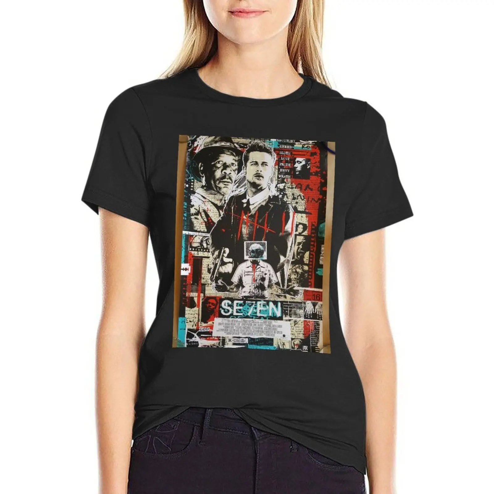 Se7en by David Fincher Movie Wallpaper T-Shirt korean fashion hippie clothes graphics funny t shirts for Women
Se7en by David Fincher Movie Wallpaper T-Shirt korean fashion hippie clothes graphics funny t shirts for Women