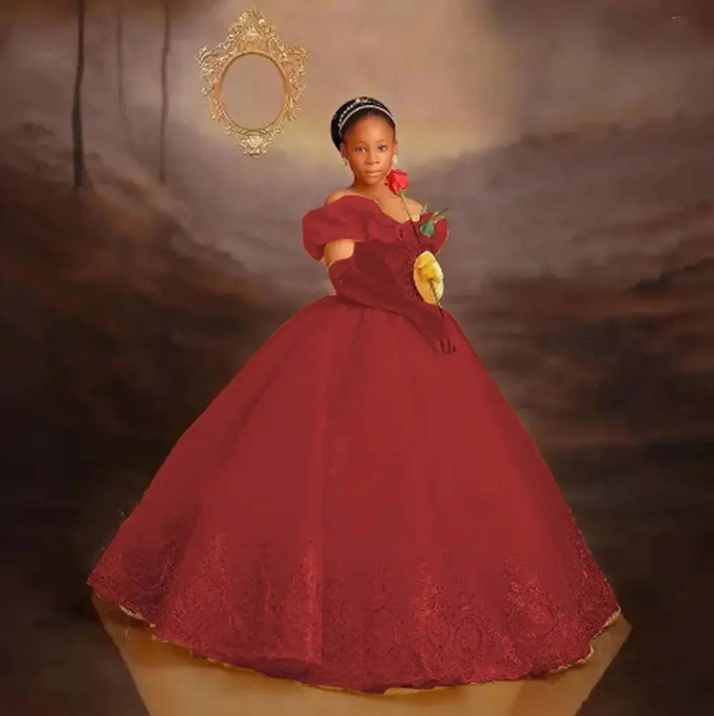 Customized Red Flower Girl Dresses For Wedding Gold Appliques Sleeveless Elegant Princess Birthday Party First Communion Gown
Customized Red Flower Girl Dresses For Wedding Gold Appliques Sleeveless Elegant Princess Birthday Party First Communion Gown