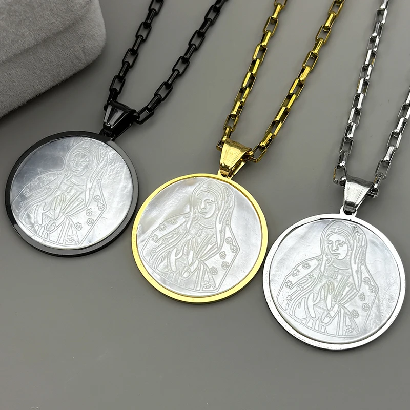 Virgin Mary Our Lady Of Guadalupe Pendant Necklace For Women Men Gold Color Stainless Steel Male Catholic Chain Jewelry Gifts
Virgin Mary Our Lady Of Guadalupe Pendant Necklace For Women Men Gold Color Stainless Steel Male Catholic Chain Jewelry Gifts