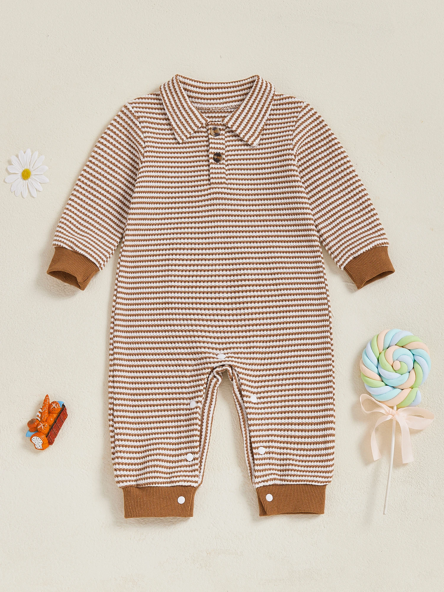 Infant Boys Romper Stylish Long Sleeve Striped Jumpsuit with Turn-down Collar for Casual Autumn Wear Newborn Outfit
Infant Boys Romper Stylish Long Sleeve Striped Jumpsuit with Turn-down Collar for Casual Autumn Wear Newborn Outfit