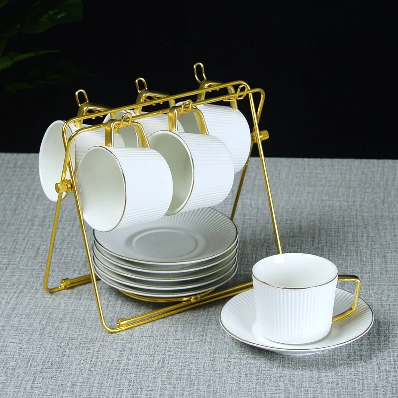 Ceramic Coffee Tea Set Golden Cups Holders Rack Home Kitchen Tabletop Coffee Mug Holder Storage Organizer Rack Home Supplies
Ceramic Coffee Tea Set Golden Cups Holders Rack Home Kitchen Tabletop Coffee Mug Holder Storage Organizer Rack Home Supplies