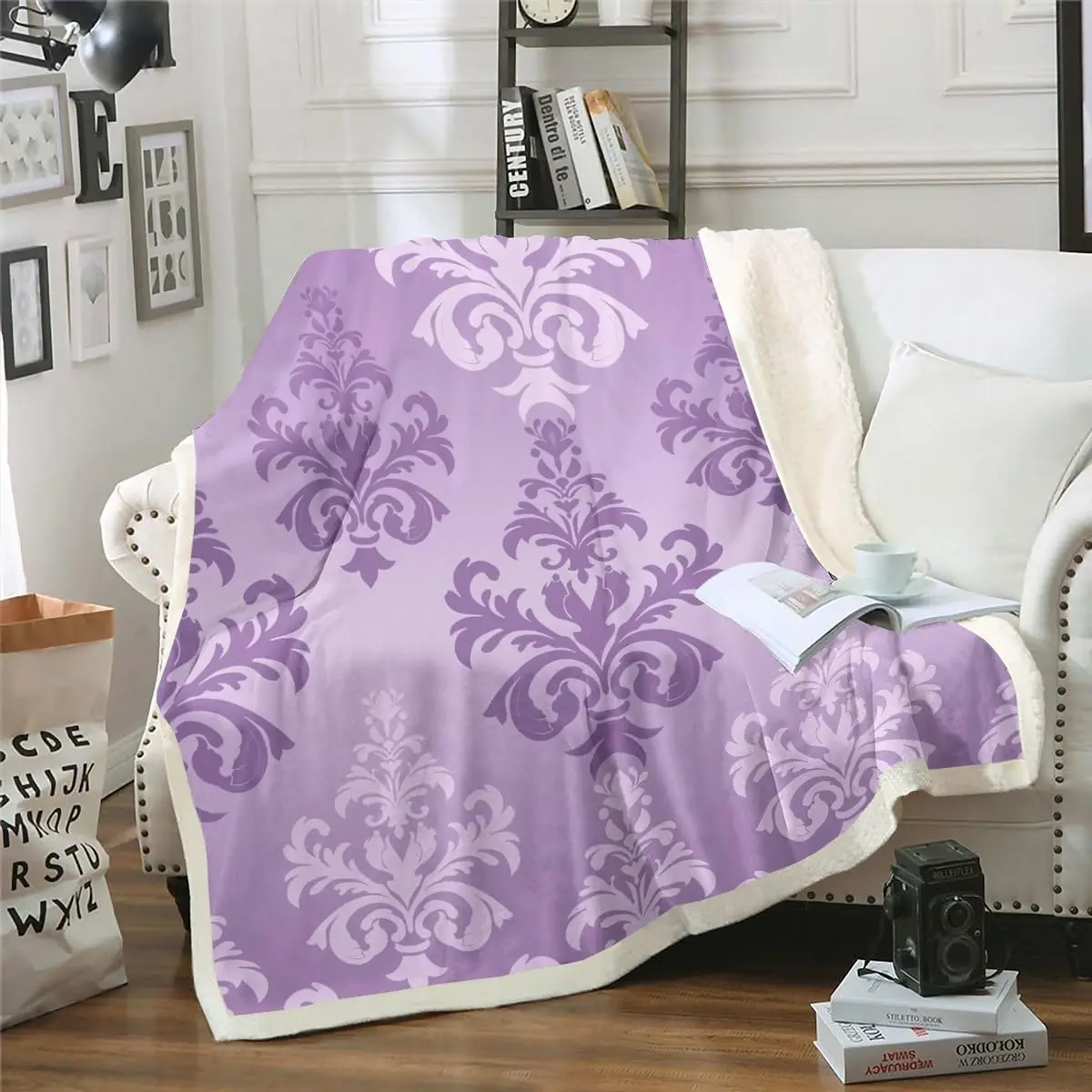 Purpl Hrow Vintage Floral Victorian Baroque Blanket Boho Abstract Flowers for Girls Women,Classical Fashion Fuzzy Blanket
Purpl Hrow Vintage Floral Victorian Baroque Blanket Boho Abstract Flowers for Girls Women,Classical Fashion Fuzzy Blanket