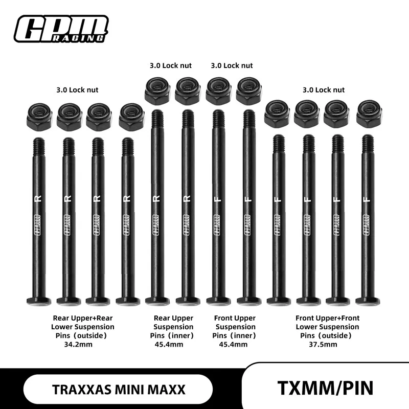 Штифты передней и задней подвески из углеродистой стали GPM 4140, для TRAXXAS Mini Maxx 1/16
Штифты передней и задней подвески из углеродистой стали GPM 4140, для TRAXXAS Mini Maxx 1/16