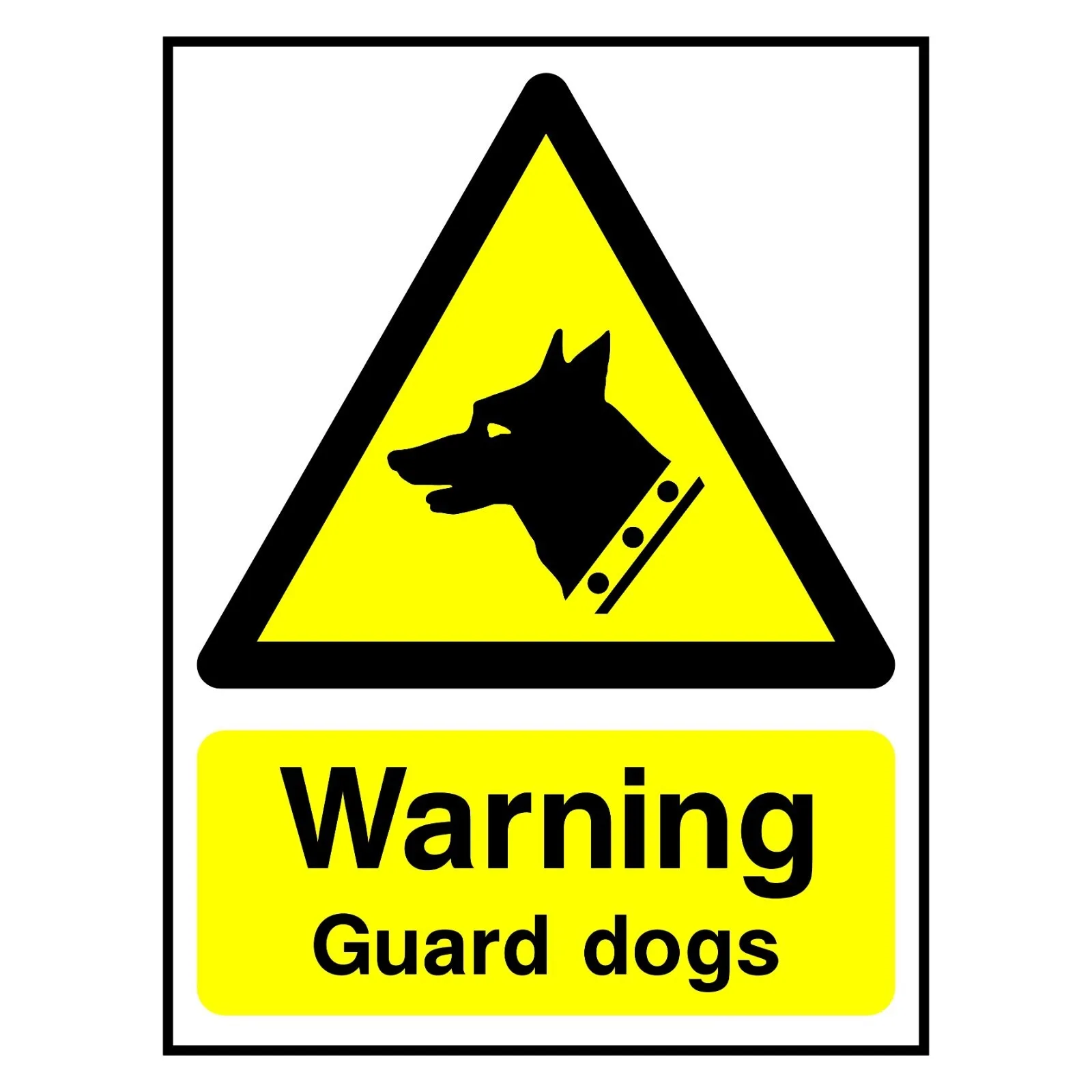Warning Guard Dogs Sign or Sticker
Warning Guard Dogs Sign or Sticker