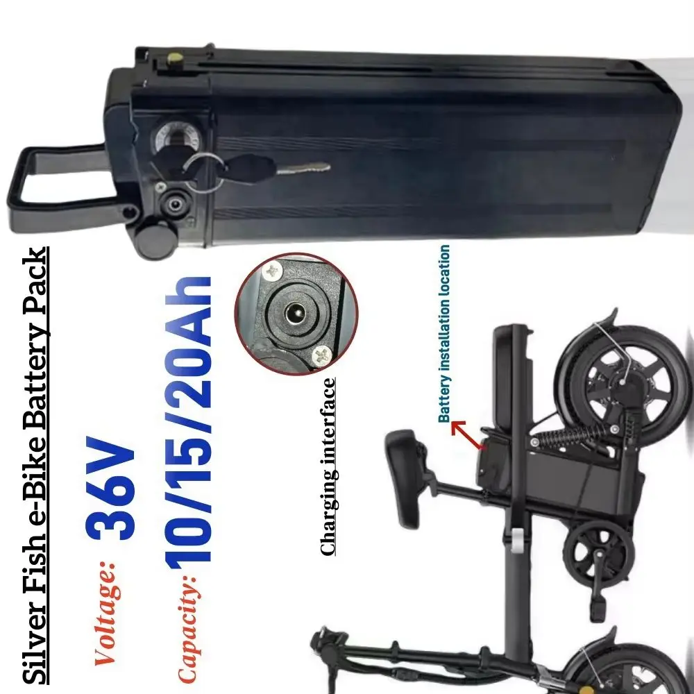 100% New 36V 10000mAh Lithium ion Battery Pack 10Ah Suitable for Silver Fish Battery Bicycle with Anti theft Lock Battery Pack
100% New 36V 10000mAh Lithium ion Battery Pack 10Ah Suitable for Silver Fish Battery Bicycle with Anti theft Lock Battery Pack