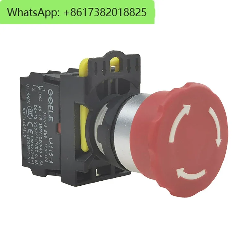 5Pcs LA115-A Emergency Stop Button Switch Mushroom Head with Self-Locking Emergency Button Emergency Stop Switch 22mm10A
5Pcs LA115-A Emergency Stop Button Switch Mushroom Head with Self-Locking Emergency Button Emergency Stop Switch 22mm10A