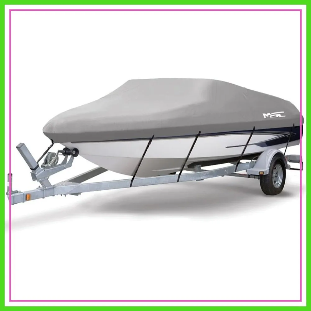 Heavy Duty Oxford Polyester Trailerable Boat Cover for V-Hull, Tri-Hull, Runabout Boats 14'-16' L x 90" W Gray
Heavy Duty Oxford Polyester Trailerable Boat Cover for V-Hull, Tri-Hull, Runabout Boats 14'-16' L x 90" W Gray