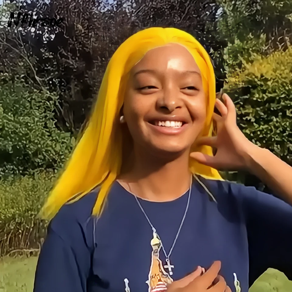 200 Density Brazilian Colored Human Hair Wig Transparent 13x4 HD Lace Frontal Wigs Bright Yellow Straight Short Bob For Women
200 Density Brazilian Colored Human Hair Wig Transparent 13x4 HD Lace Frontal Wigs Bright Yellow Straight Short Bob For Women
