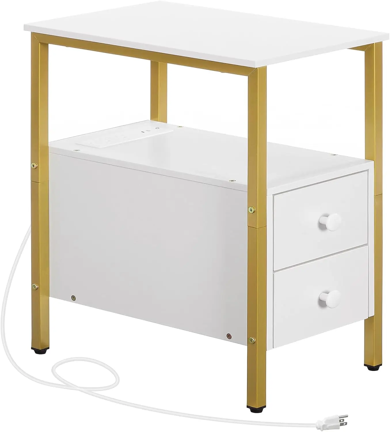 End Table with Charging Station, Narrow Side Table with 2 Drawer & USB Port & Power Outlets, Nightstand for Small Spaces, Sta
End Table with Charging Station, Narrow Side Table with 2 Drawer & USB Port & Power Outlets, Nightstand for Small Spaces, Sta