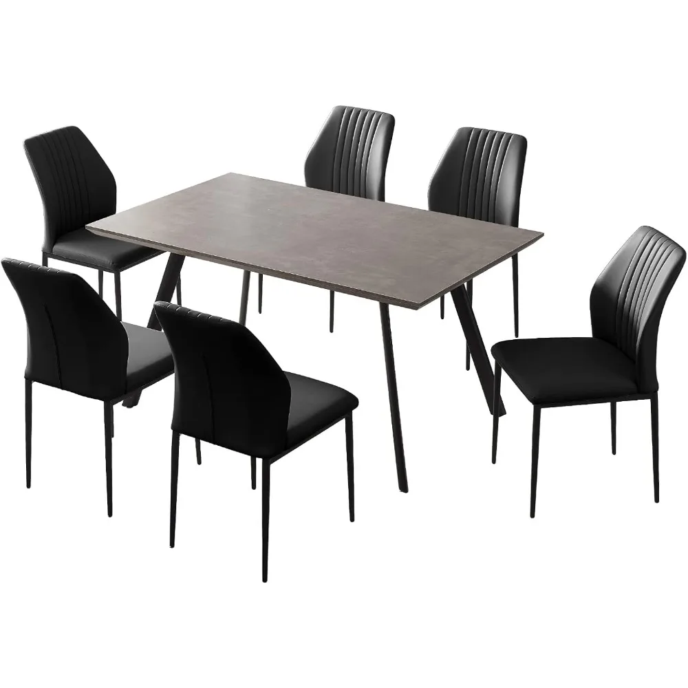 59" Dining Table Set for 6 Kitchen Dinings Room Tables Extendable Wood Dinings Tables and 6 Chairs, Dining Table Set
59" Dining Table Set for 6 Kitchen Dinings Room Tables Extendable Wood Dinings Tables and 6 Chairs, Dining Table Set