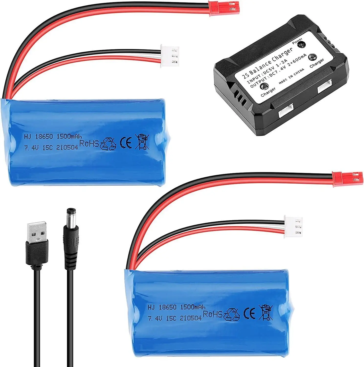 2x 7.4V 1500mAh Li-ion Battery JST Plug for MJX T10 FT007 FOR RC Car Boat Helicopter
2x 7.4V 1500mAh Li-ion Battery JST Plug for MJX T10 FT007 FOR RC Car Boat Helicopter