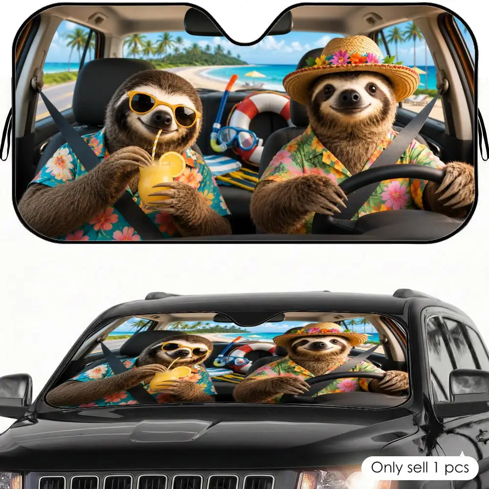 Sloth Beach Vacation Sun Visor Foldable Front Windshield Car Sunshade Reusable Aluminum Foil UV Heat Insulation Cover
Sloth Beach Vacation Sun Visor Foldable Front Windshield Car Sunshade Reusable Aluminum Foil UV Heat Insulation Cover