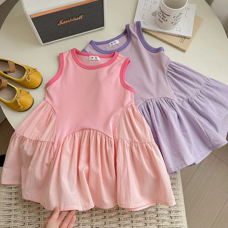 Cute Baby Girls Dress Summer Casual Patchwork Sleeveless Princess Dress 2025 New Solid Color A-Line Sundress
Cute Baby Girls Dress Summer Casual Patchwork Sleeveless Princess Dress 2025 New Solid Color A-Line Sundress