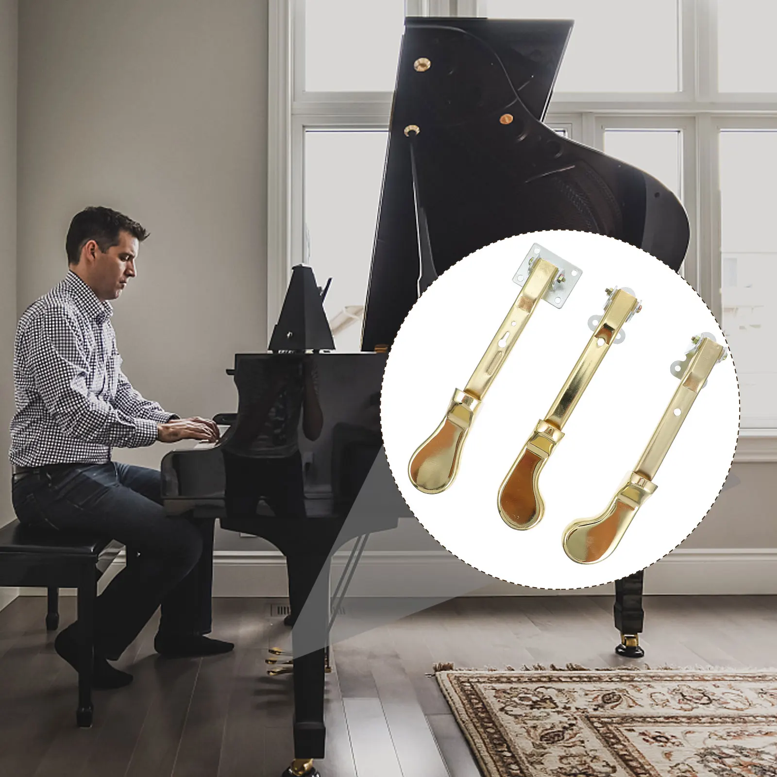 3 Pcs Pedals Durable High brightness Anti Piano Supplies rust Metal Upright Piano Supplies Long lasting Practical
3 Pcs Pedals Durable High brightness Anti Piano Supplies rust Metal Upright Piano Supplies Long lasting Practical