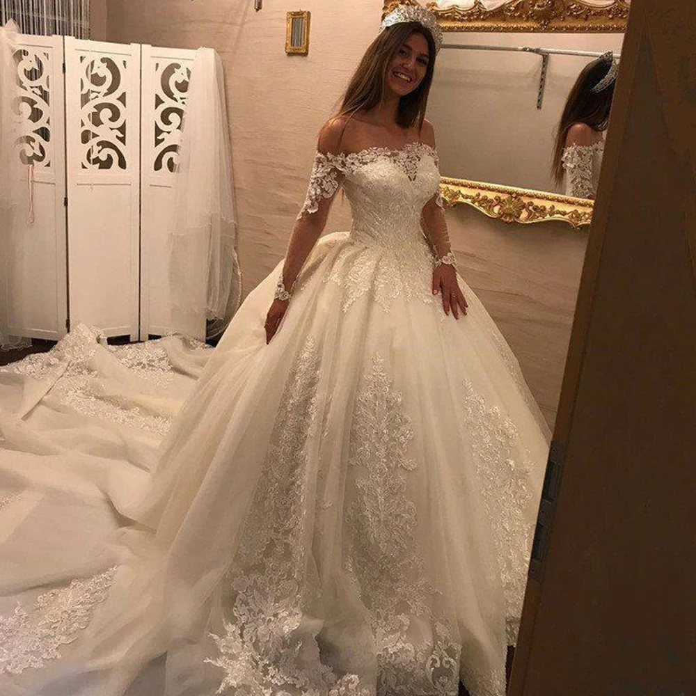 2023 Gorgeous Women's Wedding Dresses A-Line Long Sleeves Sexy One Shoulder Fluffy Lace Applique Princess Bridal Gowns Formal De
2023 Gorgeous Women's Wedding Dresses A-Line Long Sleeves Sexy One Shoulder Fluffy Lace Applique Princess Bridal Gowns Formal De