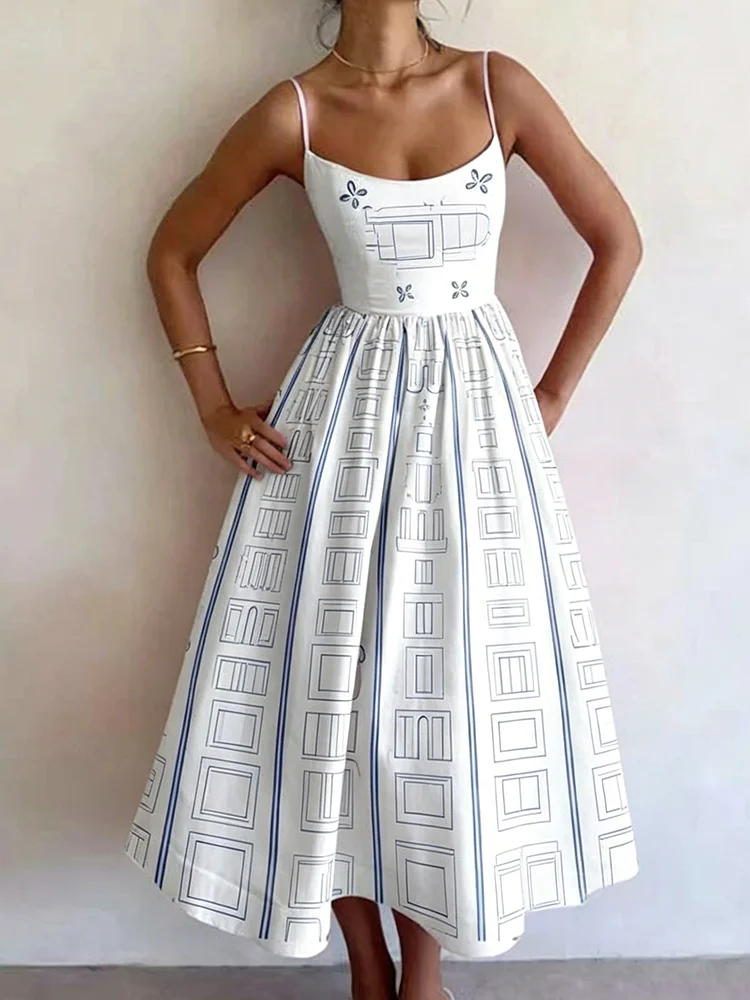 Women's Casual Elegant A-Line Midi Dress With Fashion Print Spaghetti Strap High Waist Vintage Daily Street Party Trendy Outfit
Women's Casual Elegant A-Line Midi Dress With Fashion Print Spaghetti Strap High Waist Vintage Daily Street Party Trendy Outfit