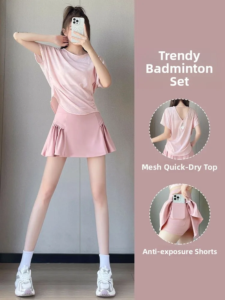 Женский спортивный костюм для бадминтона, новый летний комплект для бега Fitn Faion, йоги, тенниса и юбки, дышащий, легкий вес
Женский спортивный костюм для бадминтона, новый летний комплект для бега Fitn Faion, йоги, тенниса и юбки, дышащий, легкий вес