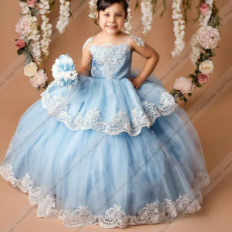 Angel Novias Quality Blue Flower Gril Dress Tulle Fluffy With Exquisite Applique Little Girls Wedding Birthday Party Ball Gowns
Angel Novias Quality Blue Flower Gril Dress Tulle Fluffy With Exquisite Applique Little Girls Wedding Birthday Party Ball Gowns